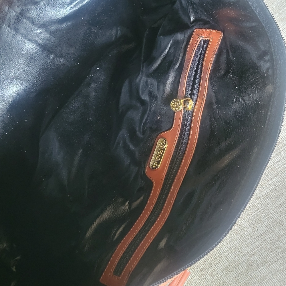 Fendi Pequin Striped Coated Canvas Boston 50 Bag - Picture 11 of 11
